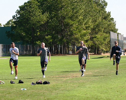 Robertson, Bonderman, Verlander, and Rogers work out